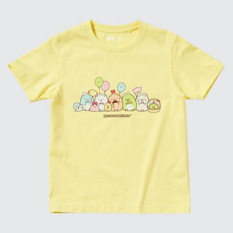 Kids\' Uniqlo Sumikkogurashi Ut Graphic T Shirts Yellow | VPXQ-05419