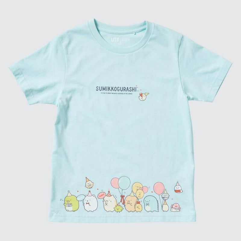 Kids' Uniqlo Sumikkogurashi Ut Graphic T Shirts Blue | DSFT-70839