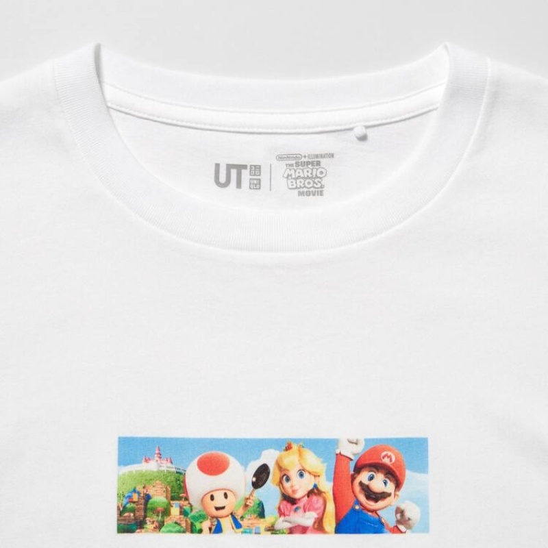 Kids' Uniqlo The Super Mario Bros Movie Ut Graphic T Shirts White | DNUE-60359