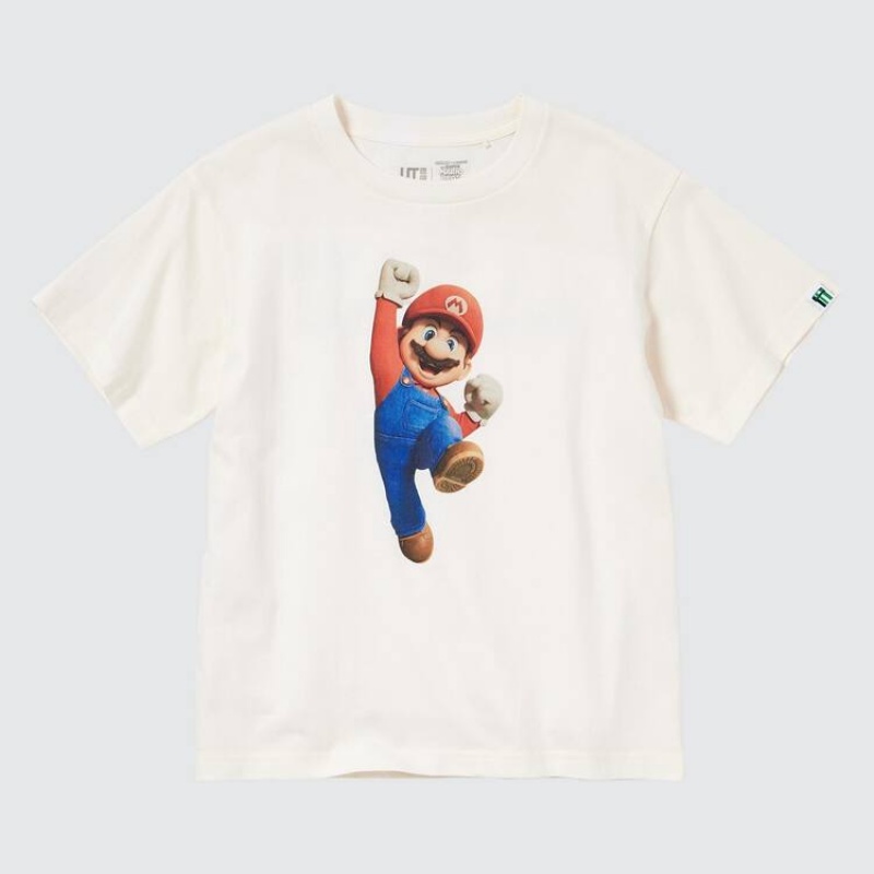 Kids' Uniqlo The Super Mario Bros Movie Ut Graphic T Shirts White | FWNX-39154