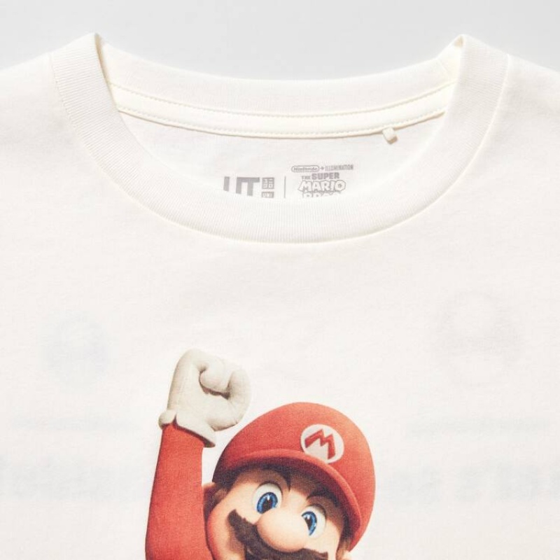 Kids' Uniqlo The Super Mario Bros Movie Ut Graphic T Shirts White | FWNX-39154