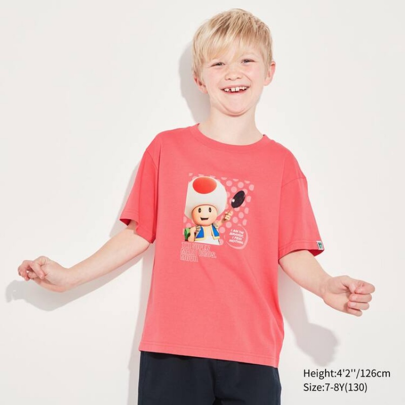 Kids' Uniqlo The Super Mario Bros Movie Ut Graphic T Shirts Red | QDEG-76189