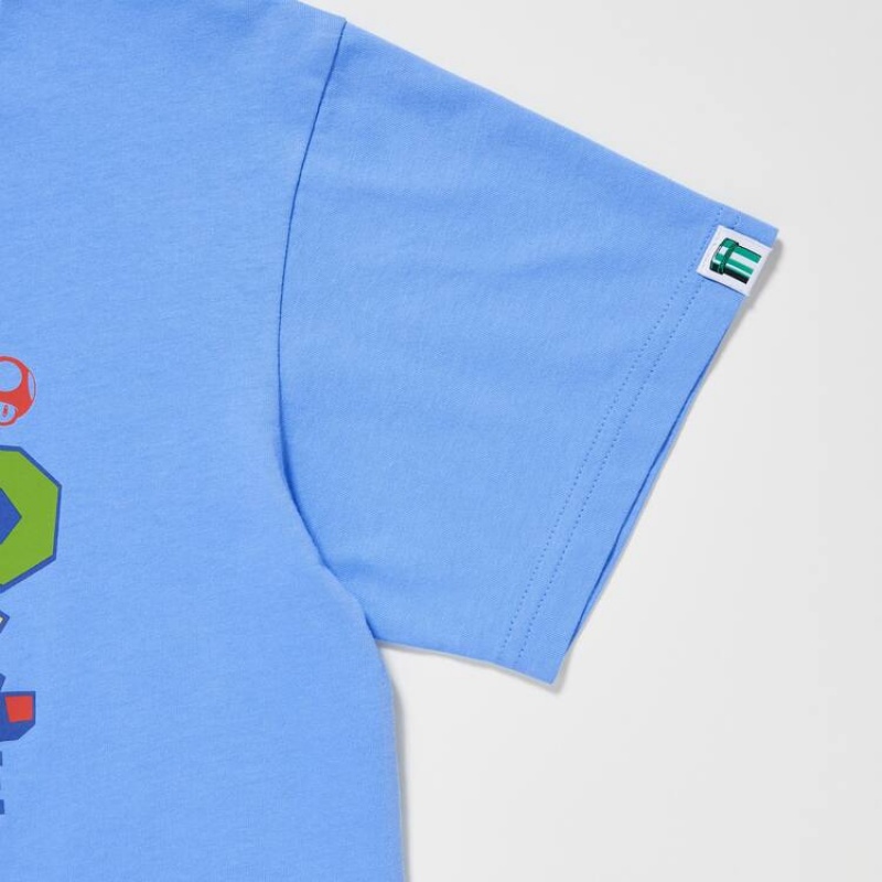 Kids' Uniqlo The Super Mario Bros Movie Ut Graphic T Shirts Blue | SIDG-14360