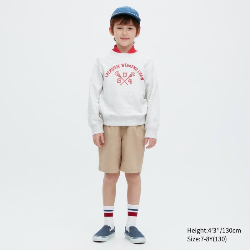 Kids' Uniqlo Twill Stretch Easy Shorts Beige | BODN-35748