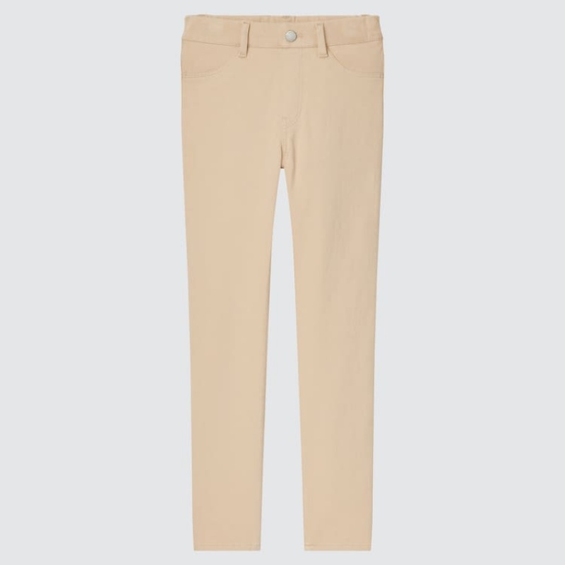 Kids\' Uniqlo Ultra Stretch (2021 Season) Trousers Beige | BDOR-02657