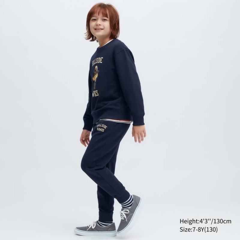 Kids' Uniqlo Ultra Stretch Printed Jogger Navy | CMZA-35984