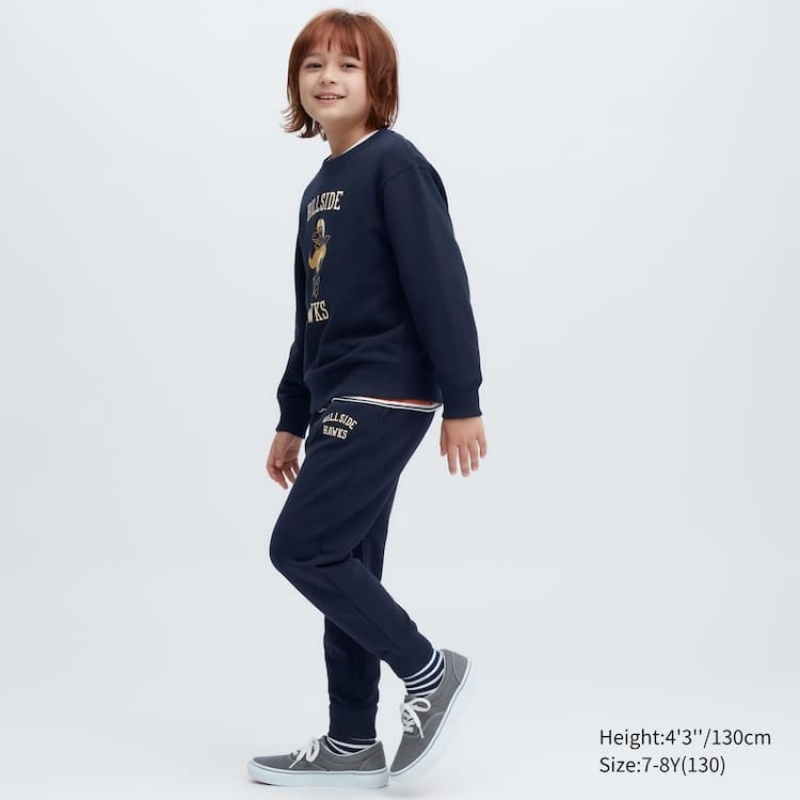 Kids' Uniqlo Ultra Stretch Printed Jogger Navy | CBAD-51480