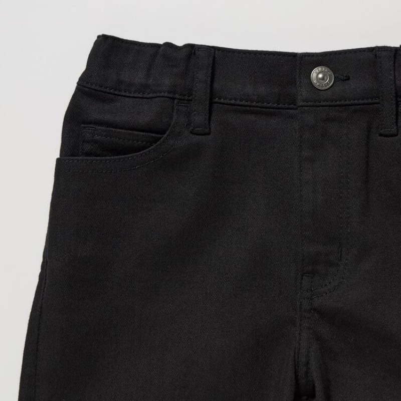 Kids' Uniqlo Ultra Stretch Slim Fit Jeans Black | TZHW-32956