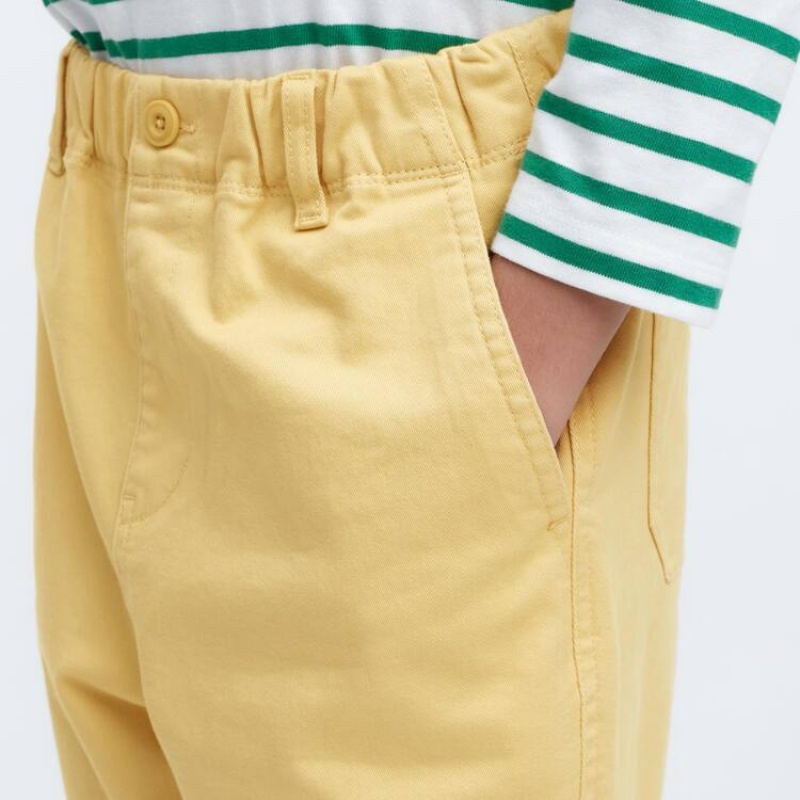 Kids' Uniqlo Ultra Stretch Tapered Trousers Yellow | MCRT-08369