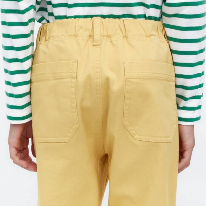 Kids' Uniqlo Ultra Stretch Tapered Trousers Yellow | MCRT-08369