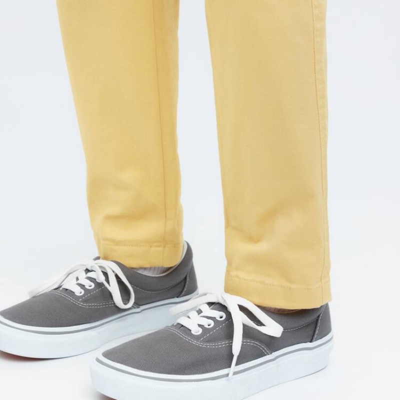 Kids' Uniqlo Ultra Stretch Tapered Trousers Yellow | MCRT-08369