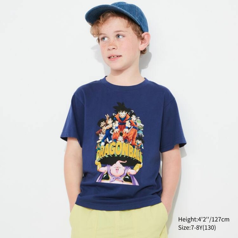 Kids' Uniqlo Ut Short Sleeve Dragon Ball T Shirts Blue | HDGR-96231