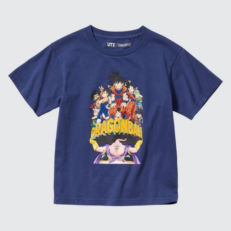 Kids' Uniqlo Ut Short Sleeve Dragon Ball T Shirts Blue | HDGR-96231