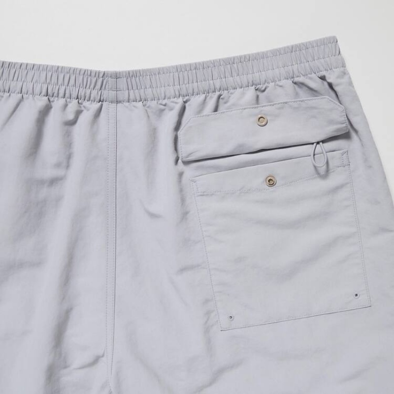 Men's Uniqlo Active Swim Shorts Light Grey | RQGM-34589