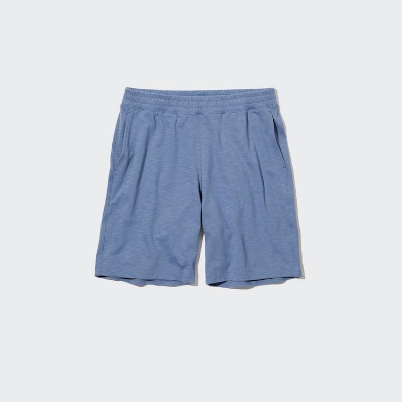 Men\'s Uniqlo Airism Cotton Shorts Blue | AMGO-32894