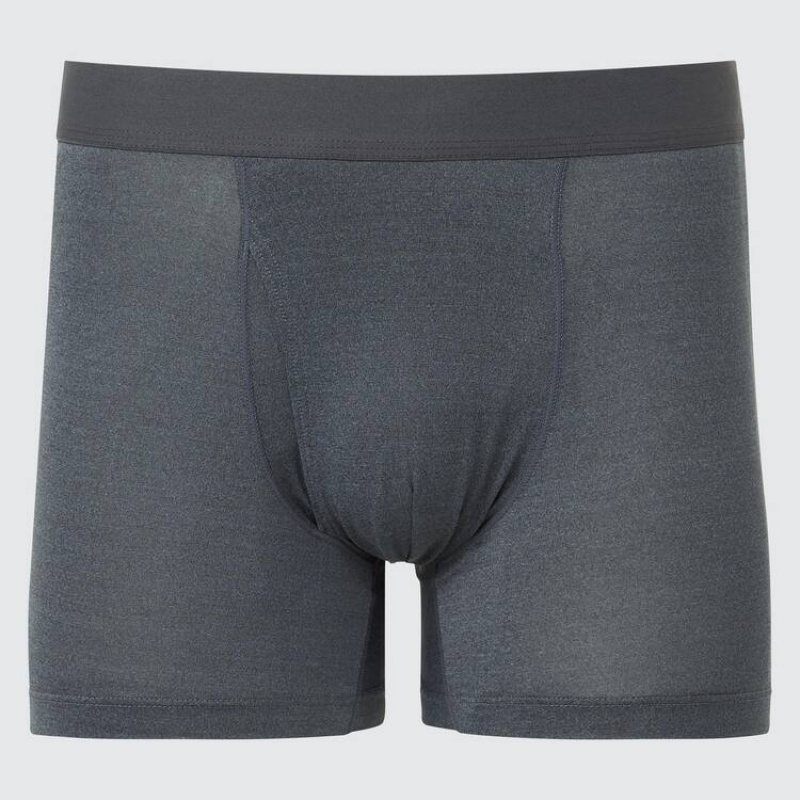 Men\'s Uniqlo Airism Heather Boxers Underwear Grey | ZUPC-97384