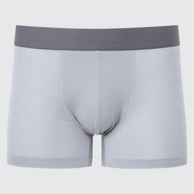 Men\'s Uniqlo Airism Heather Low Rise Boxers Underwear Light Grey | DFWR-86321