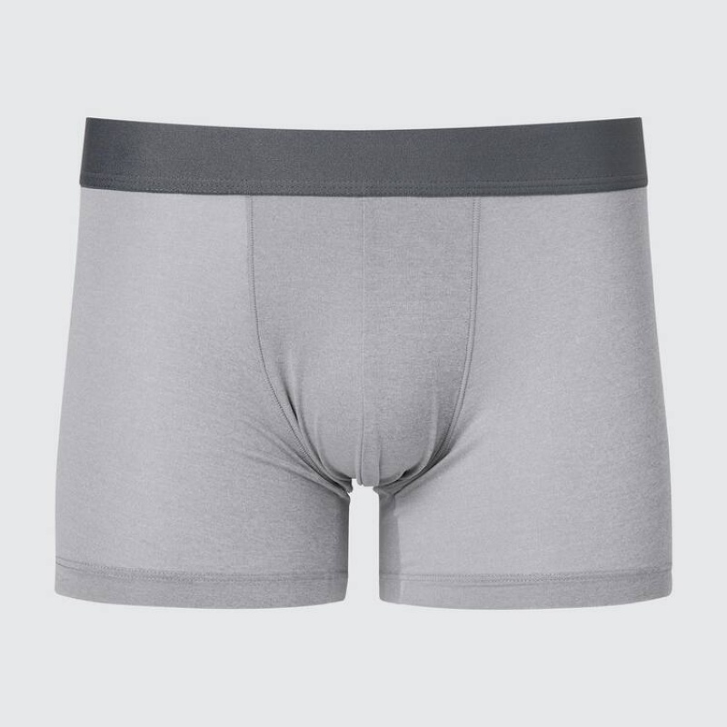 Men\'s Uniqlo Airism Heather Low Rise Boxers Underwear Light Grey | JPQT-40529