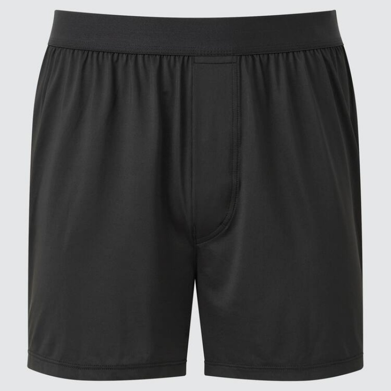 Men\'s Uniqlo Airism Loose Fit Boxers Underwear Black | CFEK-61785