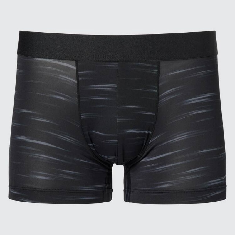 Men\'s Uniqlo Airism Low Rise Boxers Underwear Black | DRIE-12704