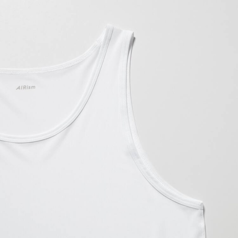 Men's Uniqlo Airism Mesh Tops White | AROW-32571