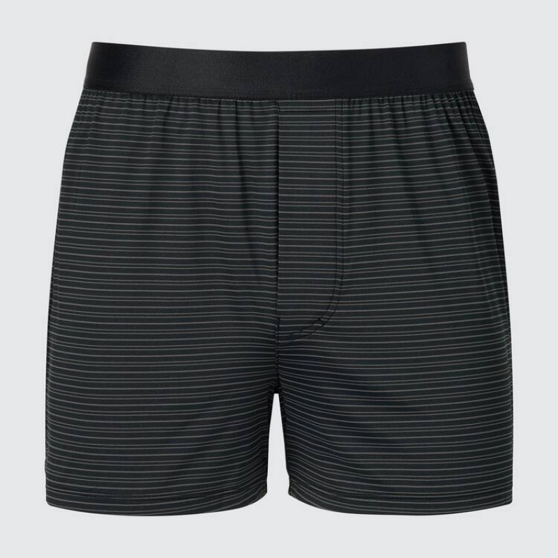 Men's Uniqlo Airism Trunks Underwear Black | XPBV-75940