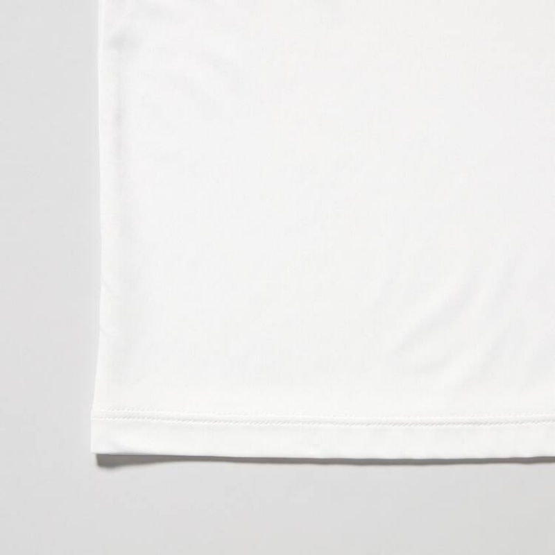 Men's Uniqlo Airism V Neck Short Sleeved T Shirts White | LVOS-06974