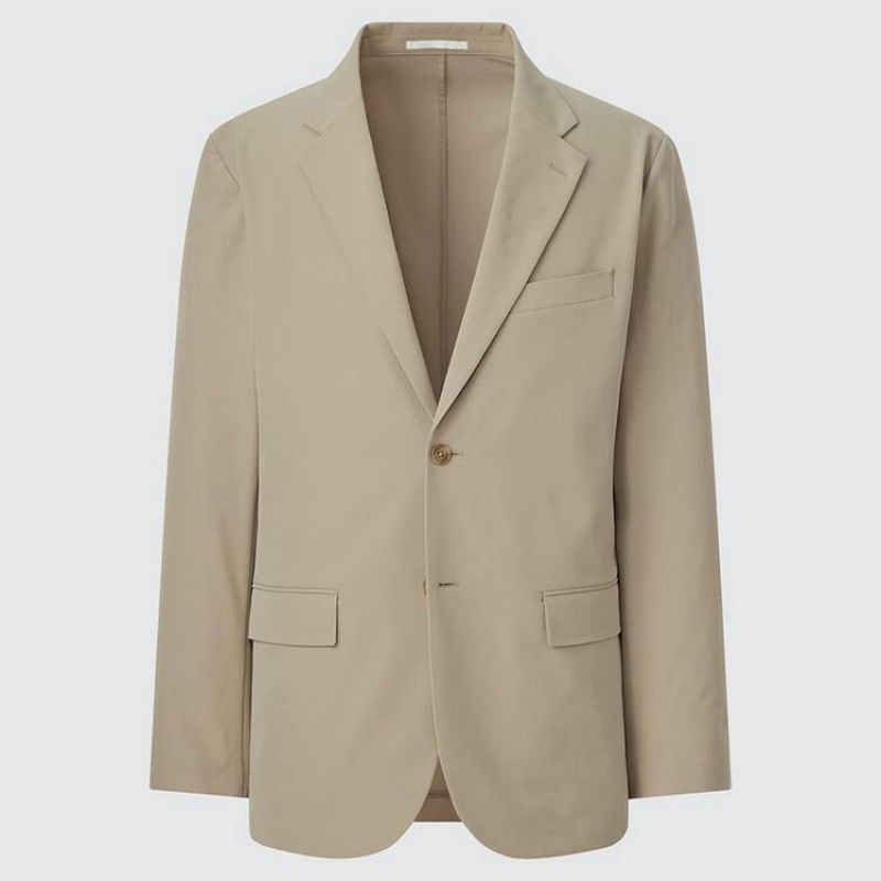 Men's Uniqlo Airsense Ultra Light Jackets Beige | MAZF-17938