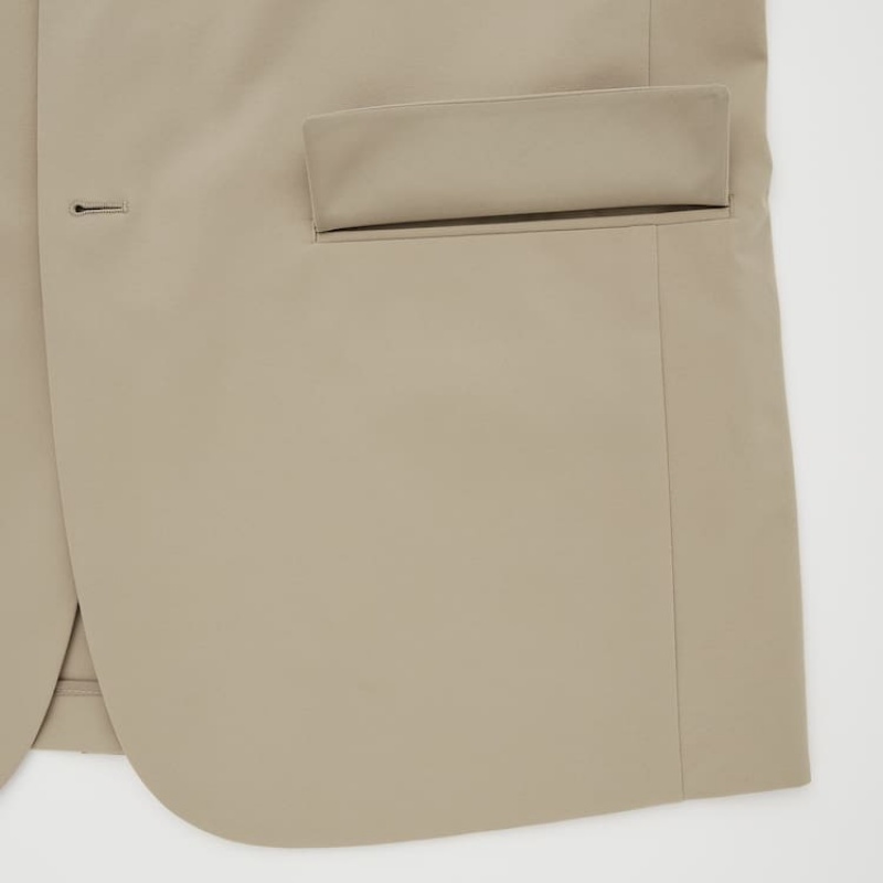 Men's Uniqlo Airsense Ultra Light Jackets Beige | MAZF-17938