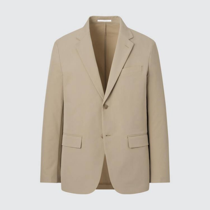 Men's Uniqlo Airsense Ultra Light Jackets Beige | RJVF-61895