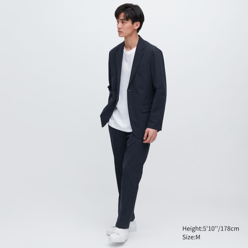 Men's Uniqlo Airsense Ultra Light Jackets Navy | NEXM-71650