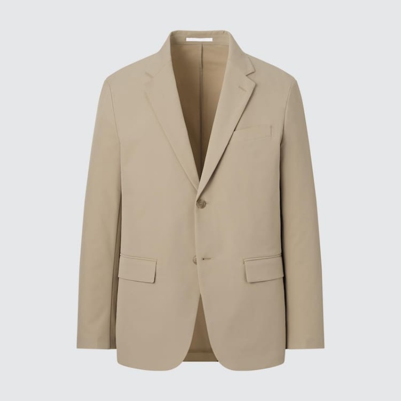 Men's Uniqlo Airsense Ultra Light Suits Beige | IXLO-76943