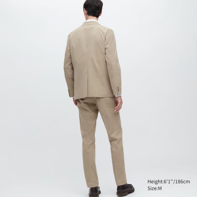 Men's Uniqlo Airsense Ultra Light Suits Beige | IXLO-76943