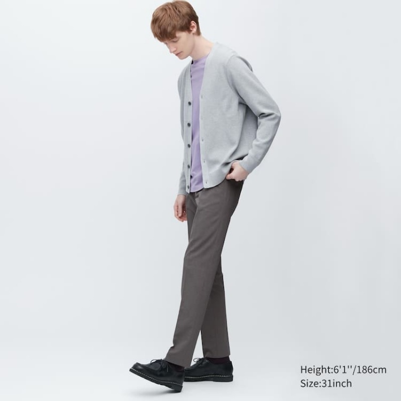 Men's Uniqlo Airsense Ultra Light Wool-like Suits Dark Grey | JBDL-67238