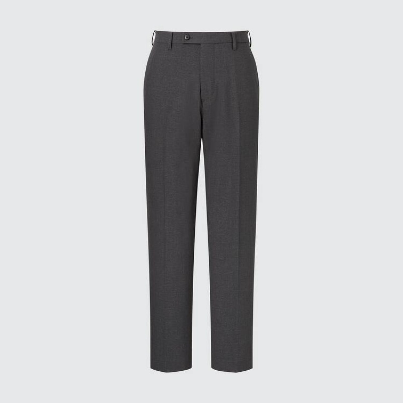 Men's Uniqlo Airsense Ultra Light Wool-like (Short) Trousers Dark Grey | SNMV-71362