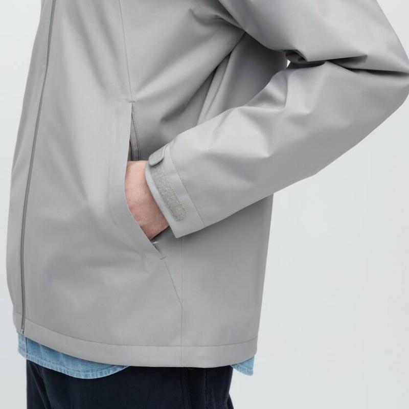 Men's Uniqlo Blocktech 3d Cut Parka Grey | KSTW-45073