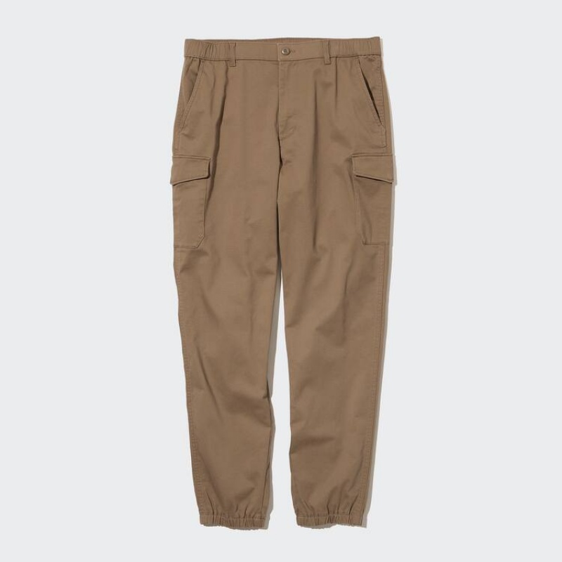 Men's Uniqlo Cargo Jogger (Long) Trousers Brown | GJON-61394