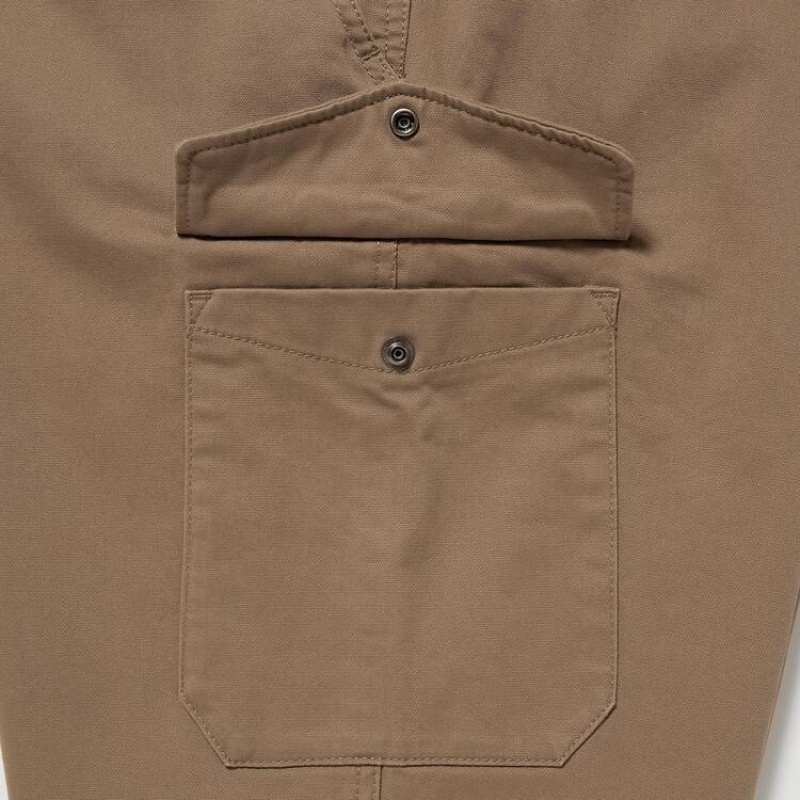 Men's Uniqlo Cargo Jogger Trousers Khaki | QEJA-35207