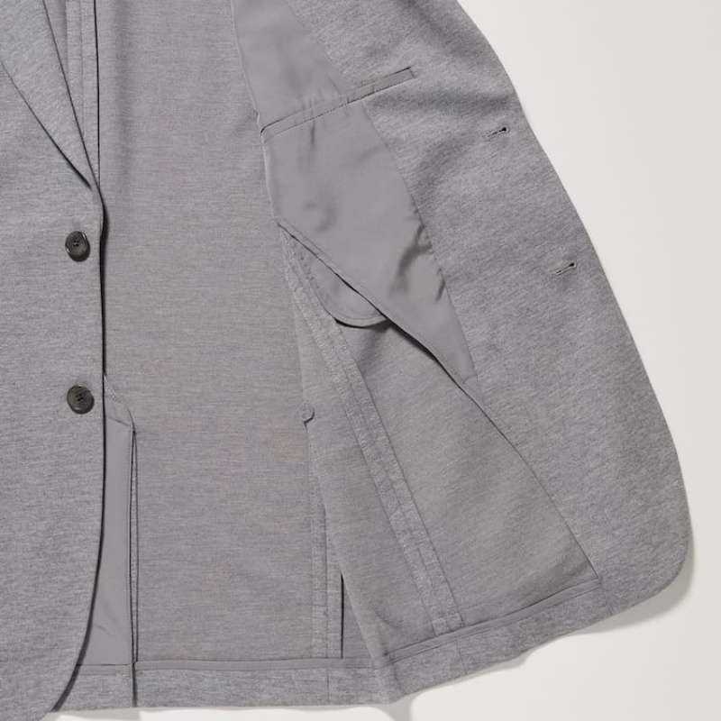 Men's Uniqlo Comfort Jackets Grey | JMTB-95641