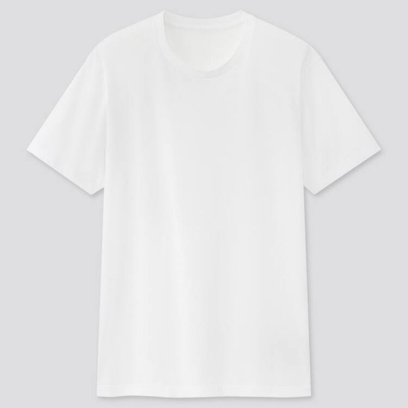 Men\'s Uniqlo Dry Crew Neck (2021 Season) T Shirts White | RNYK-09562