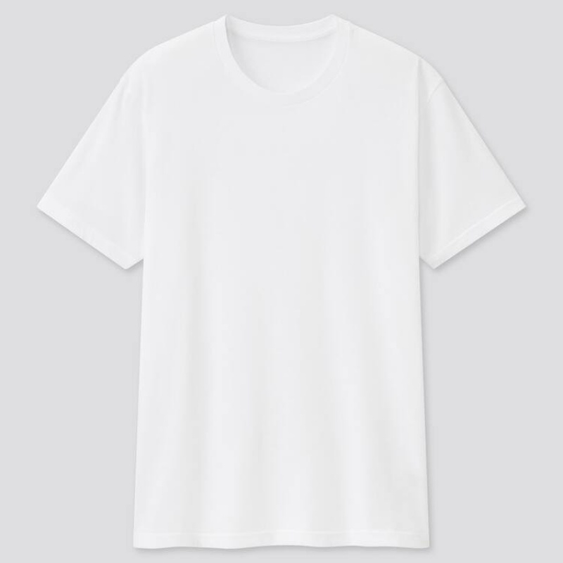 Men\'s Uniqlo Dry Crew Neck (2021 Season) T Shirts White | PDAF-15840