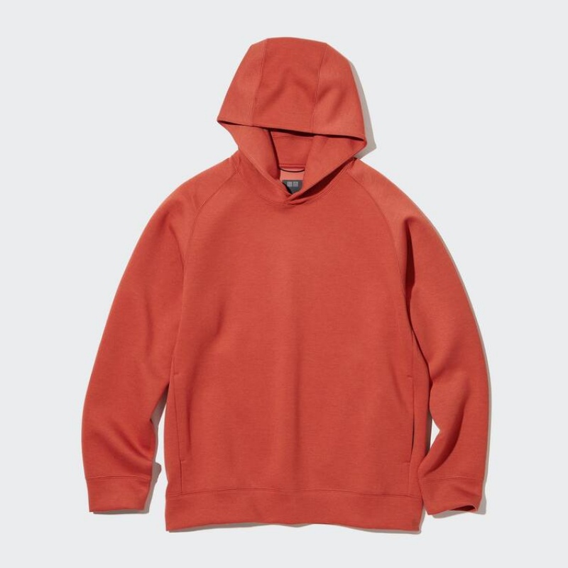 Men's Uniqlo Dry Stretch Hoodie Orange | KXIU-53297