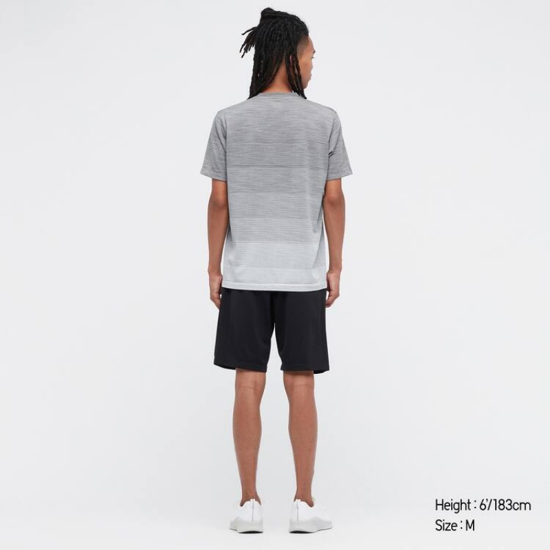 Men's Uniqlo Dry-ex Crew Neck T Shirts Grey | NYIG-14658