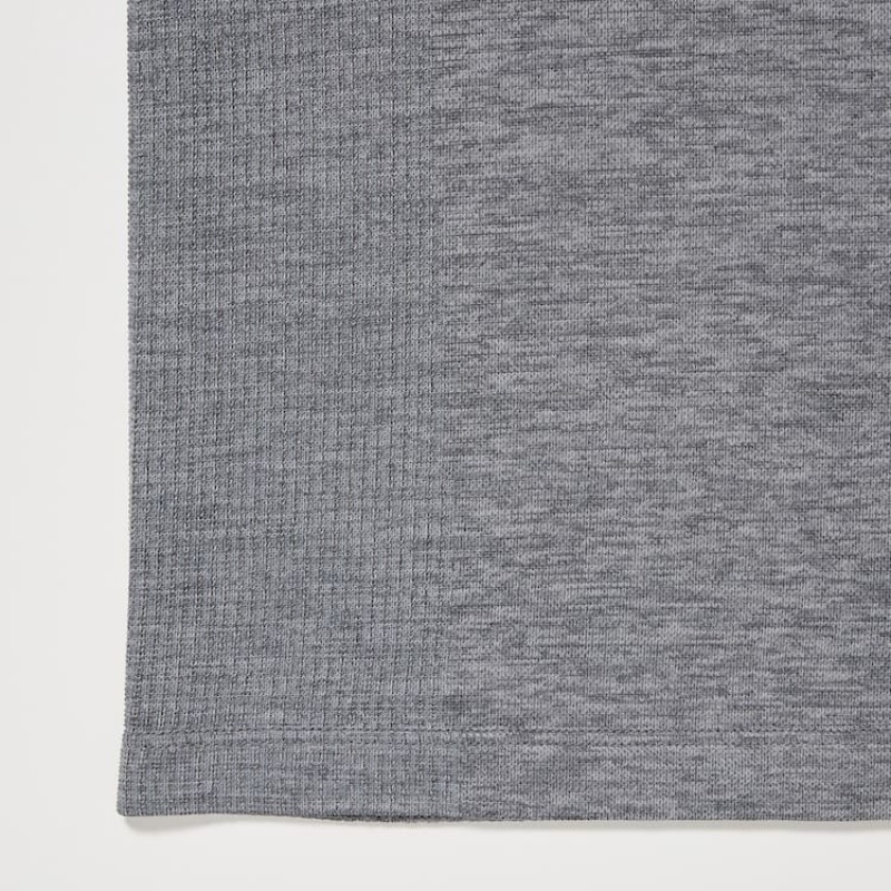 Men's Uniqlo Dry-ex Polo Shirts Grey | YJFN-69538