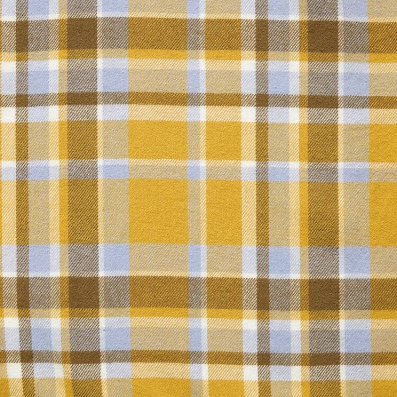 Men's Uniqlo Flannel Checked Regular Fit (Regular Collar) Shirts Yellow | PJEA-14059