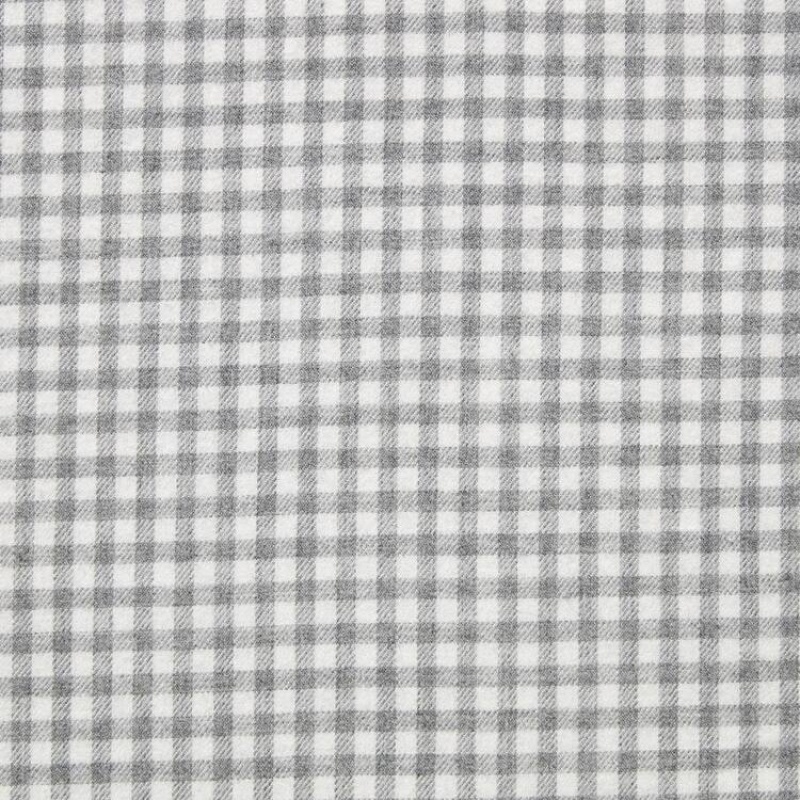 Men's Uniqlo Flannel Regular Fit Checked (Button-down Collar) Shirts Grey | PRSO-14703