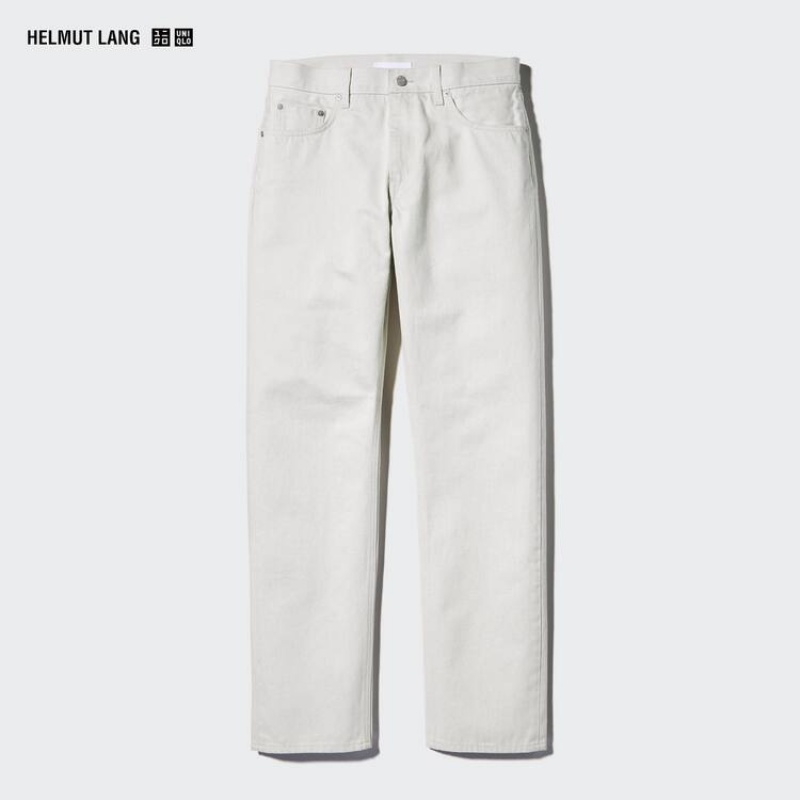 Men's Uniqlo Helmut Lang Classic Cut Jeans White | VBWN-36480