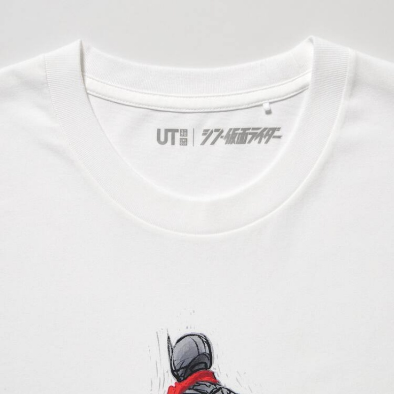 Men's Uniqlo Hideaki Anno Ut Graphic (Rider) T Shirts White | EHJV-62175