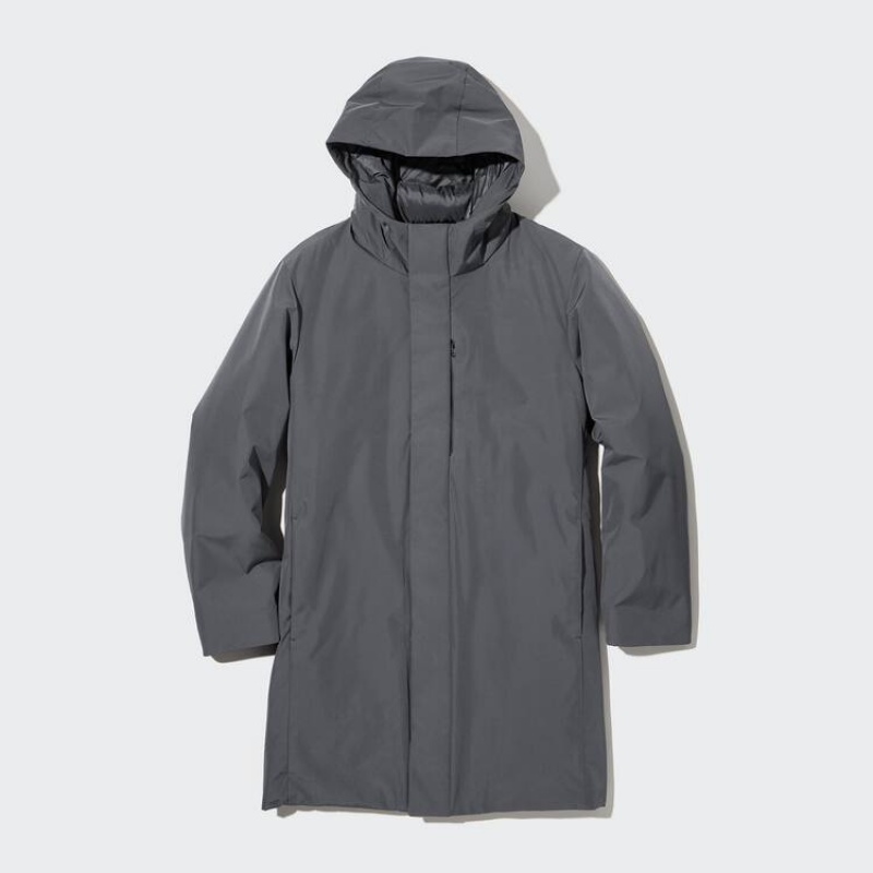 Men's Uniqlo Hybrid Down Coats Grey | GDZM-08571