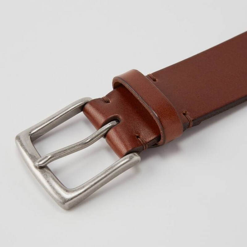 Men's Uniqlo Italian Leather (2021 Season) Belts Brown | UBLC-15402